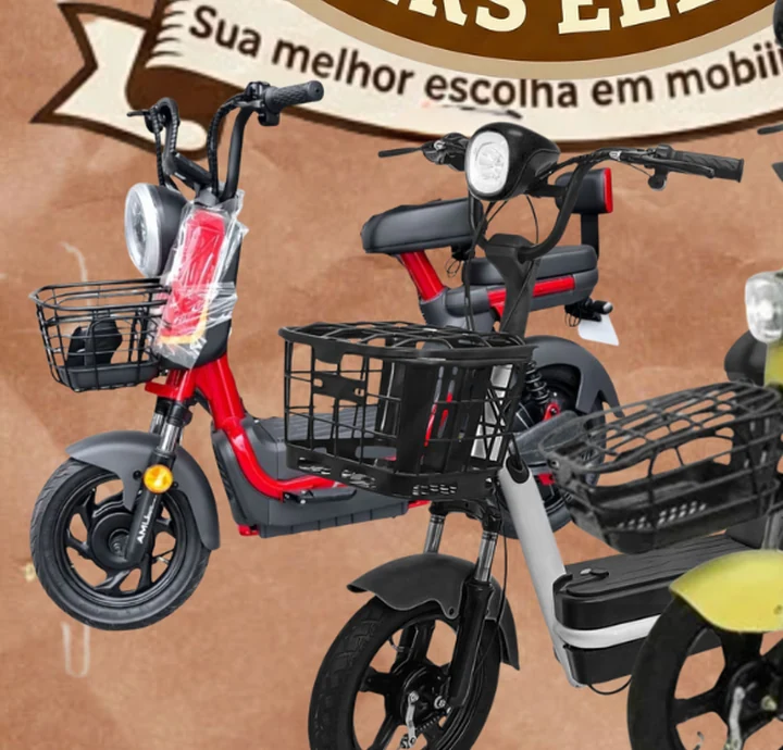 Scooter vermelha mostrada na campanha Shopping das Bikes